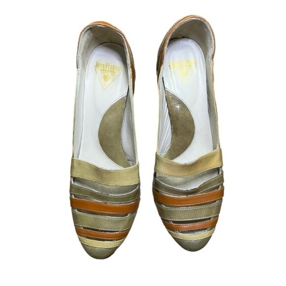 John Fluevog Blind Faith Mid Drew Heels Multicolored Shoes Women Size 8.5 - Picture 2 of 11